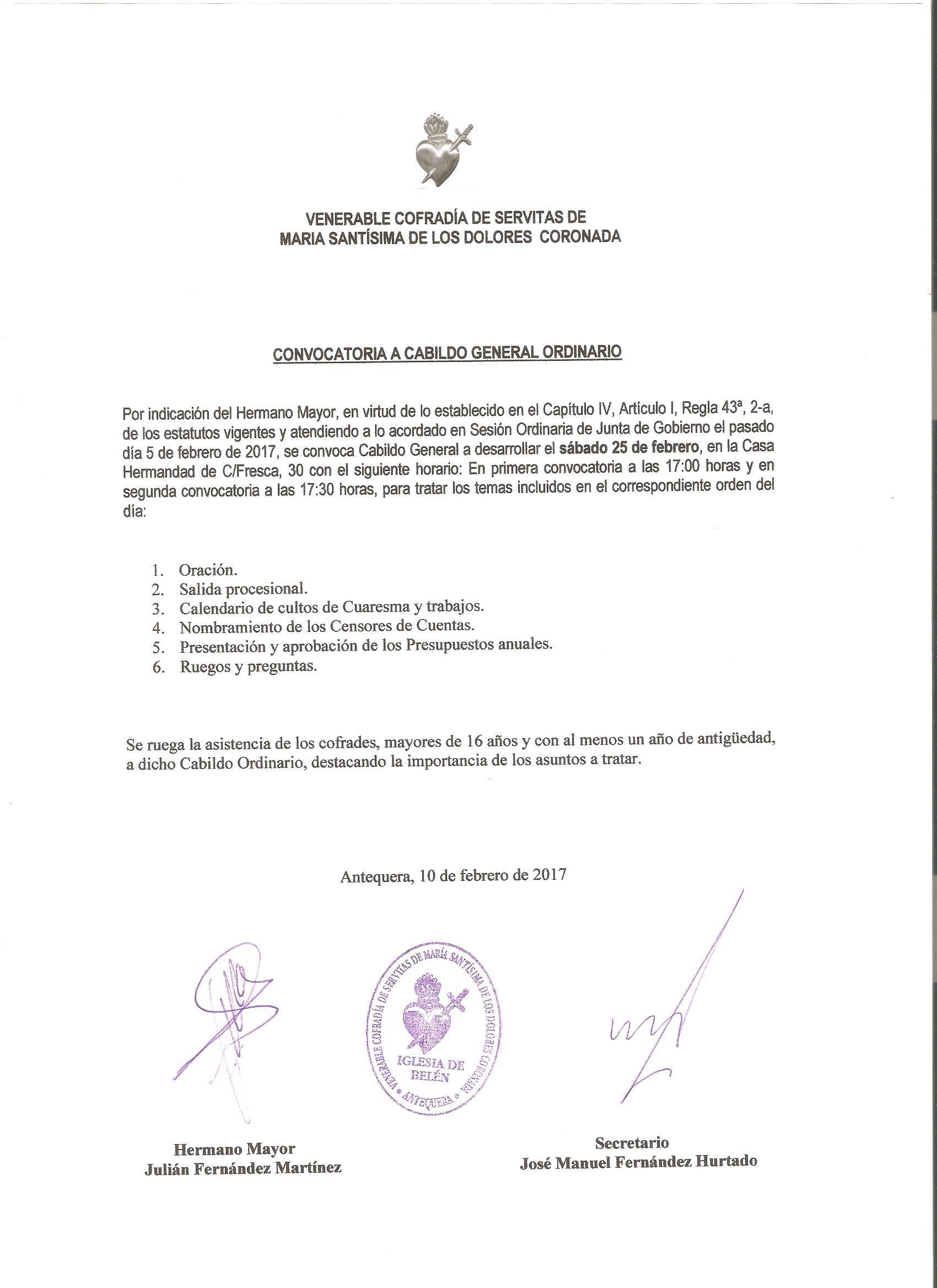 cabildo servitas antequera