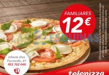 Cupón | Pizzas familiares por 12 € en Telepizza Antequera