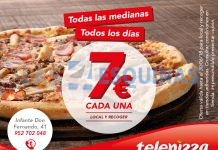Cupón | Todas las medianas a 7€ cada una en Telepizza Antequera