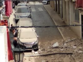 La caída de una cornisa en Archidona genera una gran expectación