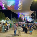Recinto Ferial en la primera noche de las Fiestas de San Bartolomé y Feria de Sierra de Yeguas