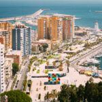 Malaga, Spain. District. Multi-storey residential house in Malaga Spain