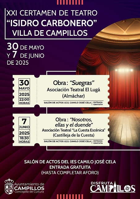 Cartel XXI Certamen de Teatro Isidro Carbonero Villa de Campillos