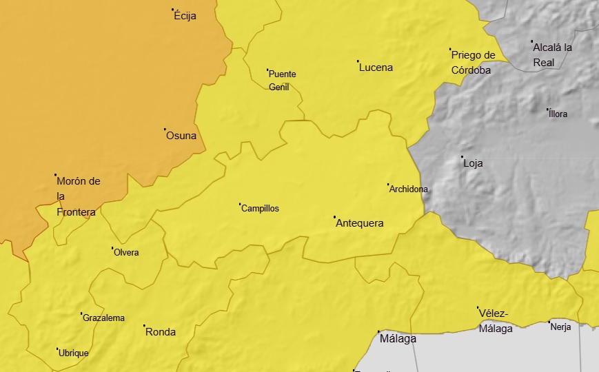 Activado el aviso amarillo por fuertes lluvias y tormentas este miércoles en la comarca de Antequera 5 paint