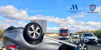 Tres heridos tras colisionar sus vehículos en la A-92 a la altura de Humilladero