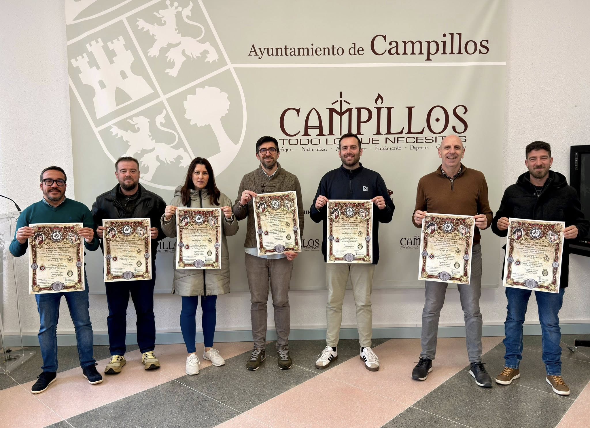 COMARCA Campillos celebra este sabado su 31o Certamen de Marchas Procesionales con las Agrupaciones Musicales Virgen de los Reyes de Sevilla La Estrella de Jaen y Misericordia de Sierra de Yeguas