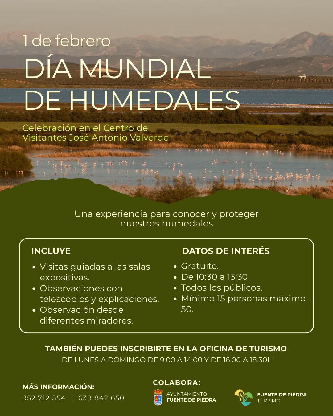 COMARCA La Laguna de Fuente de Piedra celebra el Dia de los Humedales con visitas guiadas observaciones y recorridos por los distintos miradores