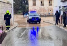 El río Guadalhorce se desborda en Bobadilla tras alcanzar el nivel rojo