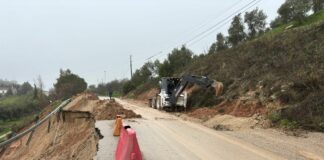 Las fuertes precipitaciones provocan desprendimientos, socavones y pérdidas de firme en gran parte de los caminos de Cañete la Real