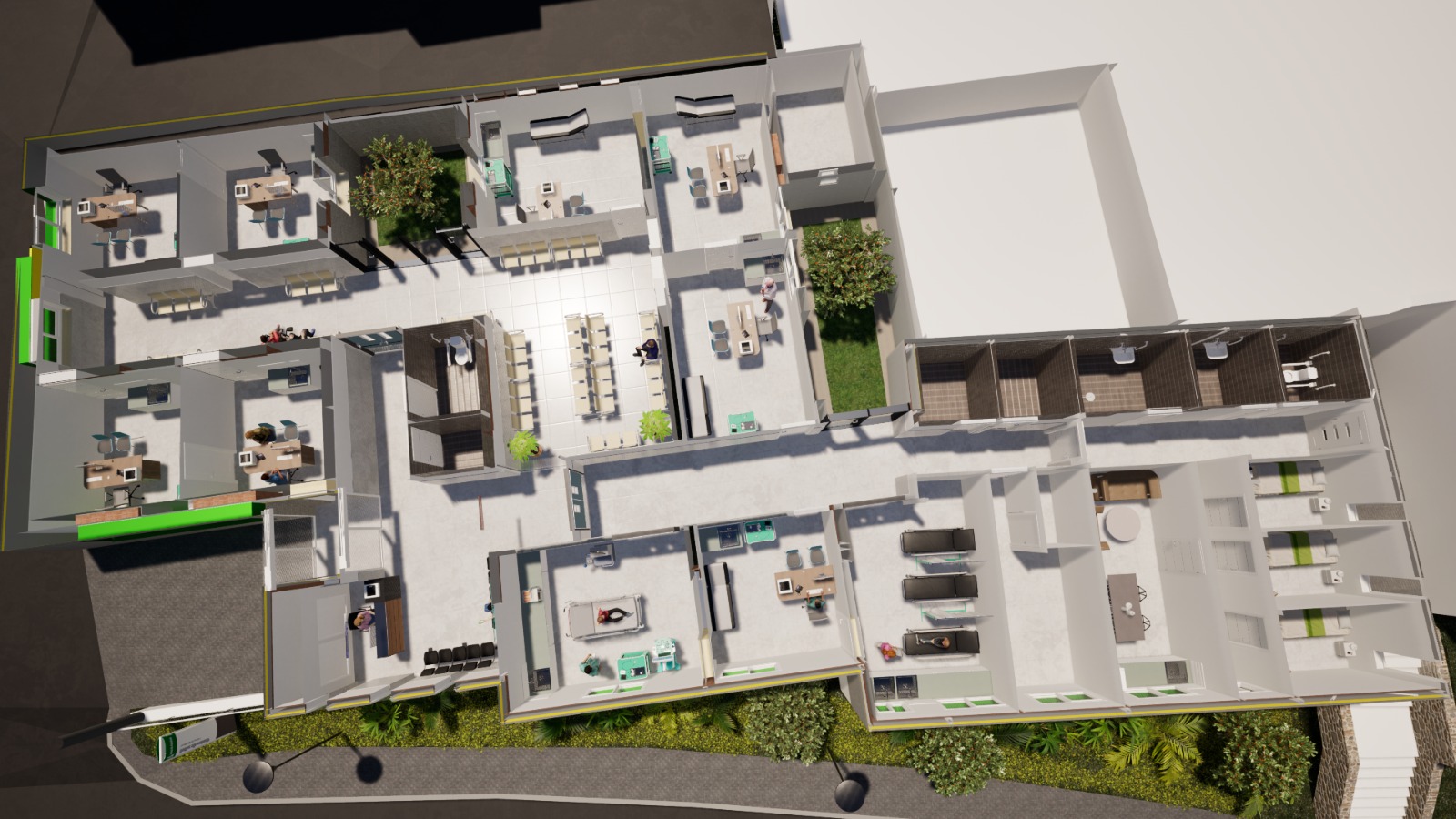 Recreacion del centro de salud de Cuevas de San Marcos tras la ampliacion 5