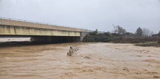 El río Guadalhorce alcanza ya su nivel máximo histórico en Bobadilla con más de seis metros de altura