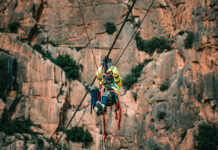 El puente colgante más largo de España toma forma en el Caminito del Rey