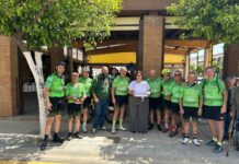 Ciclistas de Mollet del Vallès llegan a Humilladero pedaleando contra la ELA