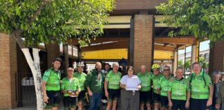Ciclistas de Mollet del Vallès llegan a Humilladero pedaleando contra la ELA