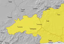 Alerta amarilla en Antequera por lluvias y tormentas este viernes
