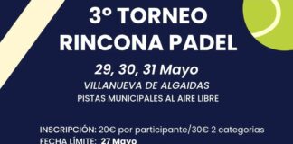 Villanueva de Algaidas abre inscripciones para el III Torneo Rincona Pádel