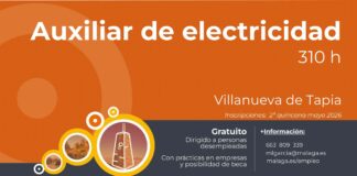 La Diputación de Málaga forma a desempleados en electricidad en Villanueva de Tapia: inscripciones en mayo