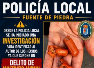 La Policía alerta: hallan salchichas con agujas en una calle de Fuente de Piedra