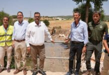 Arranca la ejecución de una escollera de piedra para encauzar el río Guadalhorce a su paso por Villanueva del Trabuco