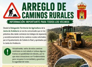 La Junta arregla ocho caminos rurales de Cañete la Real dañados por los temporales