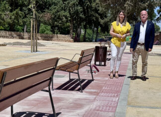 Recta final de las obras de remodelación de los Jardines del Corazón de María de Antequera