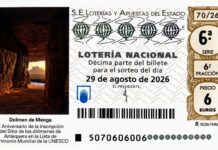La Lotería Nacional del 29 de agosto homenajea a los Dólmenes de Antequera
